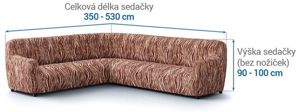 Huse bielastice UNIVERSO NOU dungi maro colțar (l. 350 - 530 cm)
