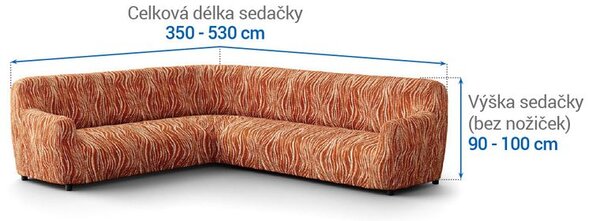Huse bielastice UNIVERSO NOU dungi cărămizii colțar (l. 350 - 530 cm)