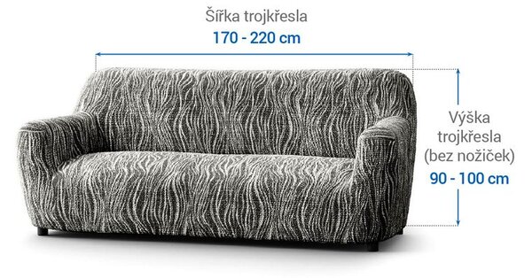 Huse bielastice UNIVERSO NOU dungi alb-negru fotoliu triplu (l. 170 - 220 cm)