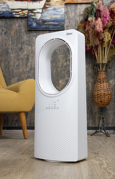 Ventilator fara palete ZILAN ZLN1078 - 50W, 3 viteze, 3 moduri, timer 15h, telecomanda
