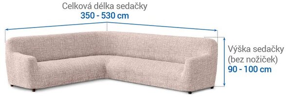 Huse cu două elastice GRAFITI NOU bej colțar (l. 350 - 530 cm)