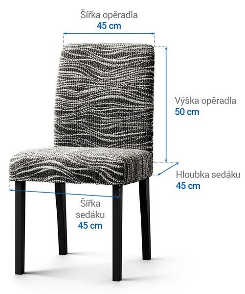 Huse bielastice UNIVERSO NOU dungi alb-negru scaun cu spatar 2 buc (45 x 45 x 50 cm)
