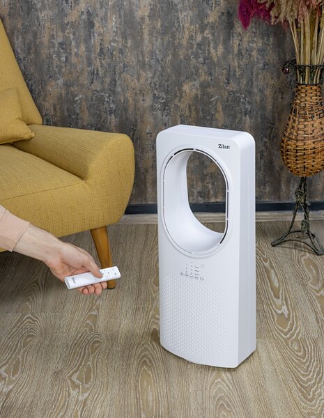 Ventilator fara palete ZILAN ZLN1078 - 50W, 3 viteze, 3 moduri, timer 15h, telecomanda