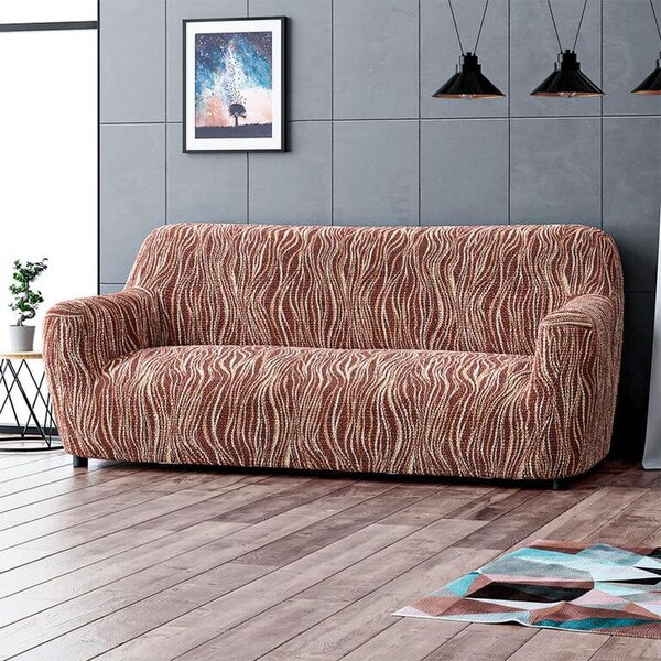 Huse bielastice UNIVERSO NOU dungi maro fotoliu triplu (l. 170 - 220 cm)