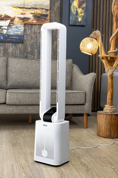 Ventilator turn fara palete ZILAN ZLN1085 - 50W BLDC, 12 viteze, timer 15h, telecomanda
