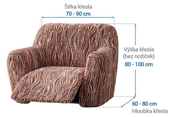 Huse bielastice UNIVERSO NOU dungi maro fotoliu de relaxare (l. 70 - 90 cm)