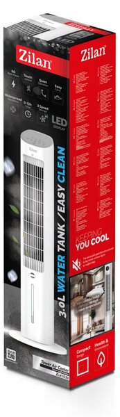 Ventilator turn ZILAN ZLN1030 - 60W, rezervor apa 3L, control Touch, 3 viteze, timer 12h