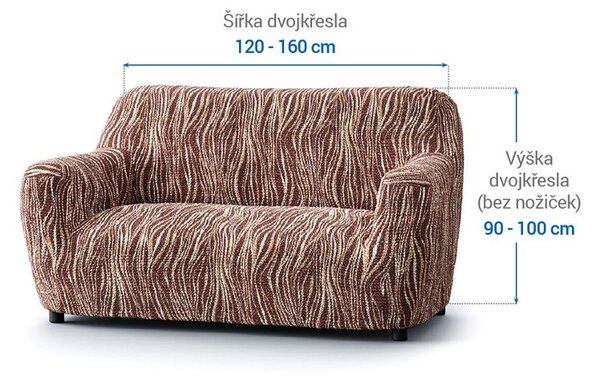 Huse bielastice UNIVERSO NOU dungi maro fotoliu dublu (l. 120 - 160 cm)