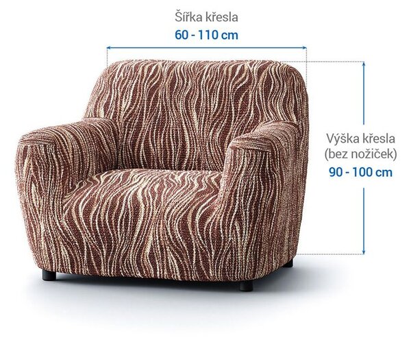 Huse bielastice UNIVERSO NOU dungi maro fotoliu (l. 60 - 110 cm)