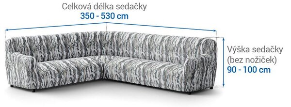 Huse bielastice OCEANO NOU gri-albăstrui colțar (l. 350 - 530 cm)