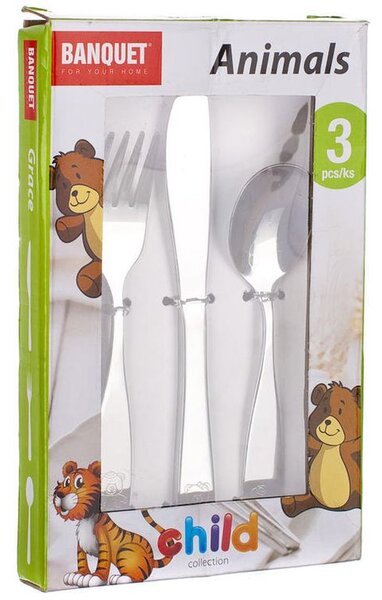 Set de banchete de tacâmuri pentru copii ANIMALE