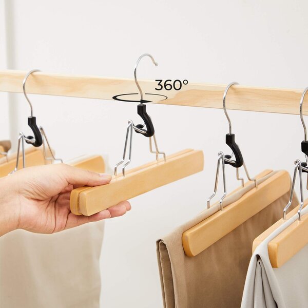 Suport pentru pantaloni din lemn antiderapant 12 buc
