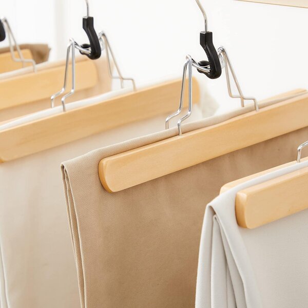 Suport pentru pantaloni din lemn antiderapant 12 buc