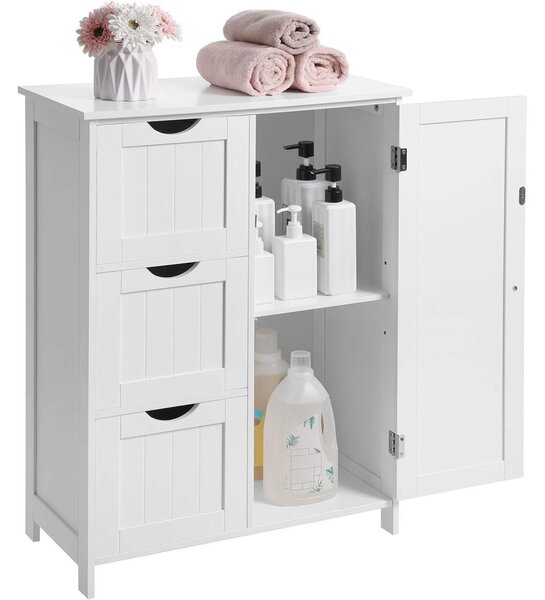 Dulap baie cu 3 sertare, 60x30x81cm, alb