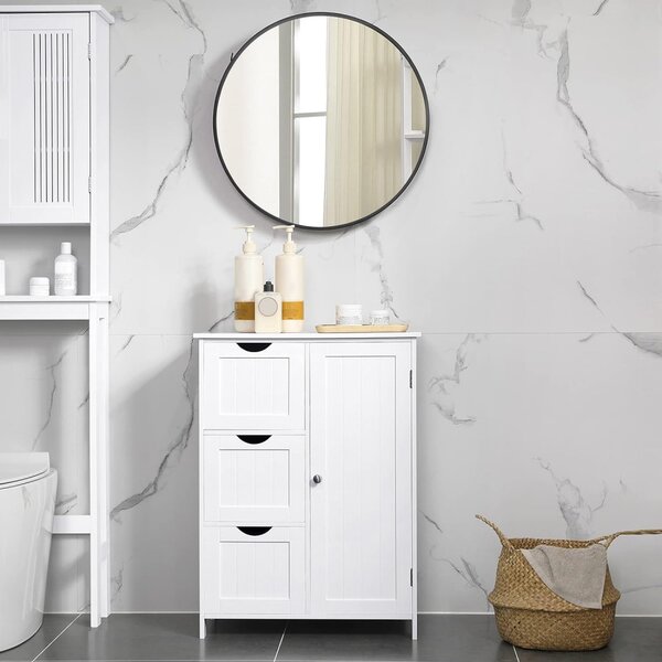 Dulap baie cu 3 sertare, 60x30x81cm, alb