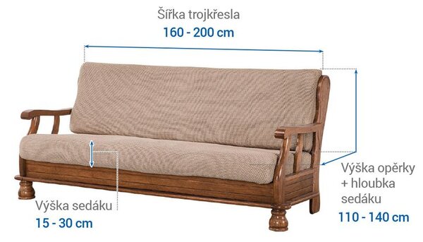 Huse care se întind foarte bine NIAGARA alunei 3fotoliu cu manere de lemn (l. 160 - 200 cm)