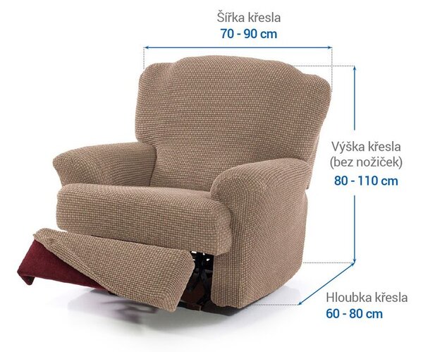 Huse care se întind foarte bine NIAGARA alunei fotoliu de relaxare (l. 70 - 90 cm)