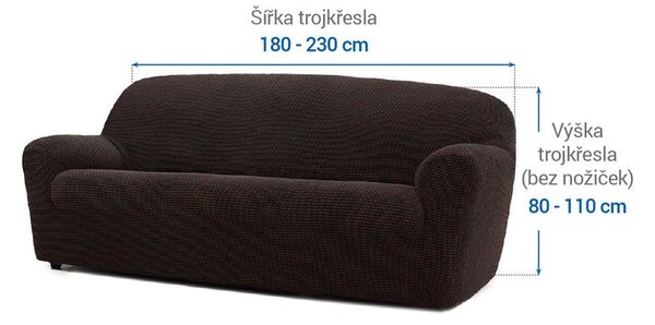 Huse care se întind foarte bine NIAGARA ciocolatei fotoliu triplu (l. 180 - 230 cm)