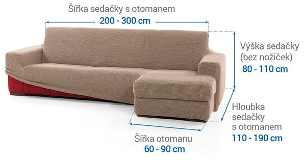 Huse care se întind foarte bine NIAGARA alunei canapea cu otoman dreapta (l. 200 - 300 cm)