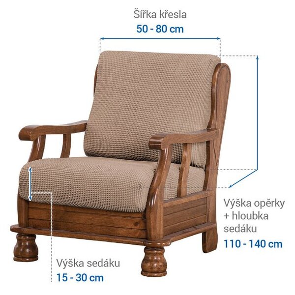 Huse care se întind foarte bine NIAGARA alunei fotoliu cu manere de lemn (l. 50 - 80 cm)