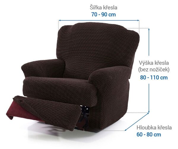 Huse care se întind foarte bine NIAGARA ciocolatei fotoliu de relaxare (l. 70 - 90 cm)