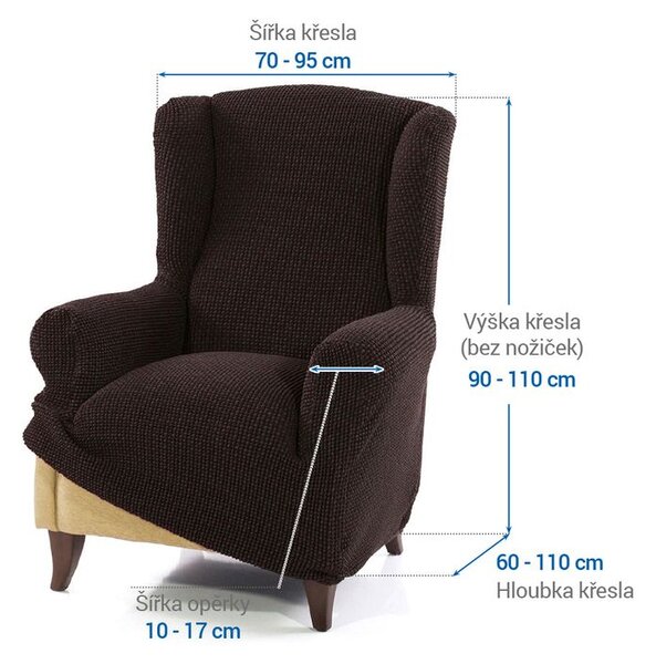Huse care se întind foarte bine NIAGARA ciocolatei fotoliu clasic (l. 70 - 95 cm)