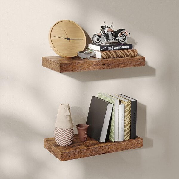 Raft plutitor montabil pe perete, maro rustic 40x20x3cm