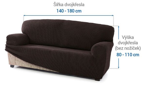 Huse care se întind foarte bine NIAGARA ciocolatei fotoliu dublu (l. 140 - 180 cm)