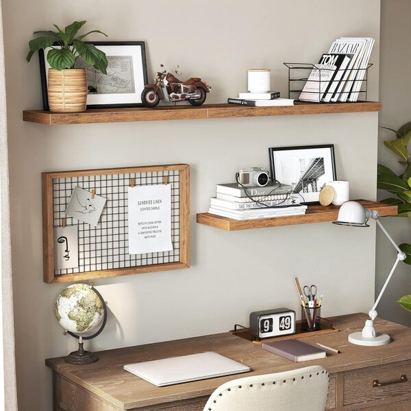 Raft plutitor montabil pe perete, maro rustic 40x20x3cm