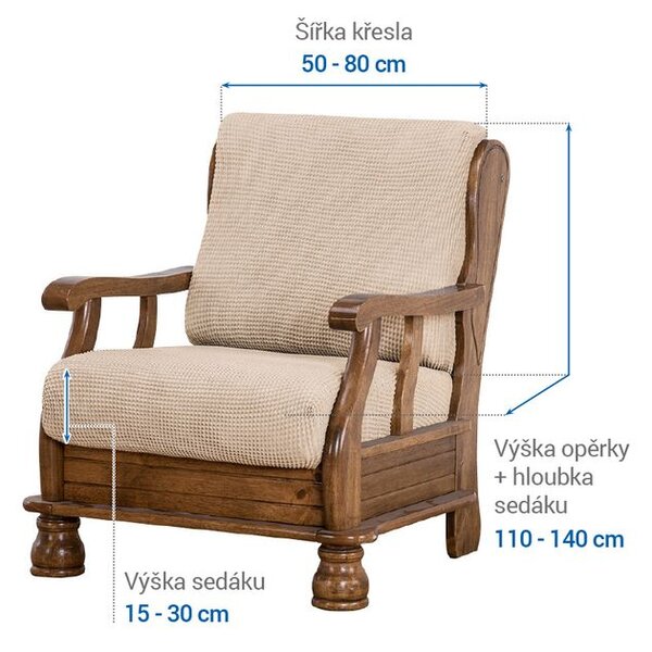 Huse care se întind foarte bine NIAGARA smântânii fotoliu de relaxare (l. 70 - 90 cm)