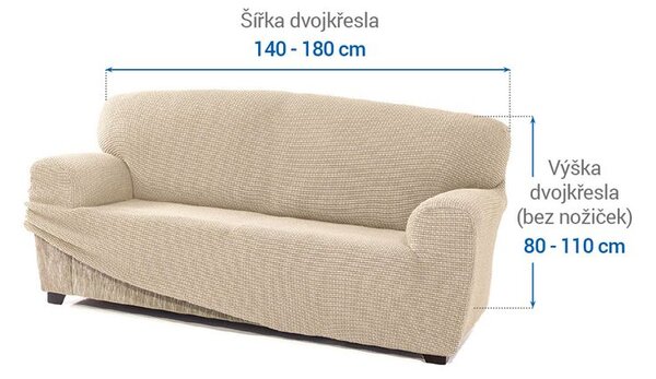 Huse care se întind foarte bine NIAGARA smântânii fotoliu dublu (l. 140 - 180 cm)