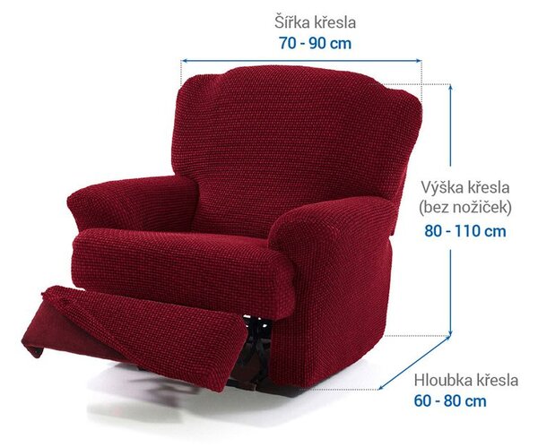 Huse care se întind foarte bine NIAGARA bordo fotoliu de relaxare (l. 70 - 90 cm)