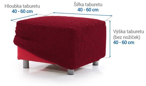 Huse care se întind foarte bine NIAGARA bordo taburet (40 - 60 cm)