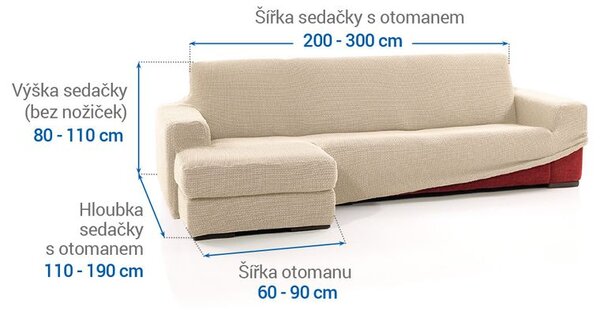 Huse care se întind foarte bine NIAGARA smântânii canapea cu otoman stânga (l. 200 - 300 cm)