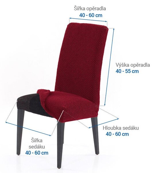 Huse care se întind foarte bine NIAGARA bordo scaun cu spatar 2 buc (40 x 40 x 55 cm)