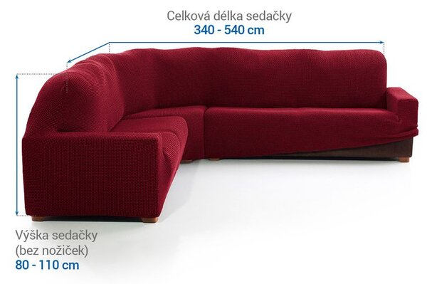 Huse care se întind foarte bine NIAGARA bordo colţar (l. 340 - 540 cm)