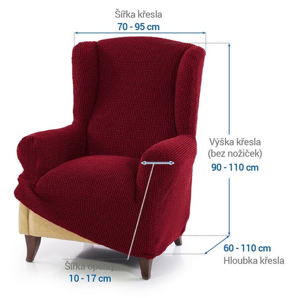 Huse care se întind foarte bine NIAGARA bordo fotoliu clasic (l. 70 - 95 cm)