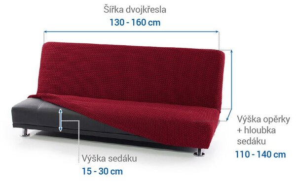 Huse care se întind foarte bine NIAGARA bordo 2fotoliu cu manere de lemn (l. 130 - 160 cm)