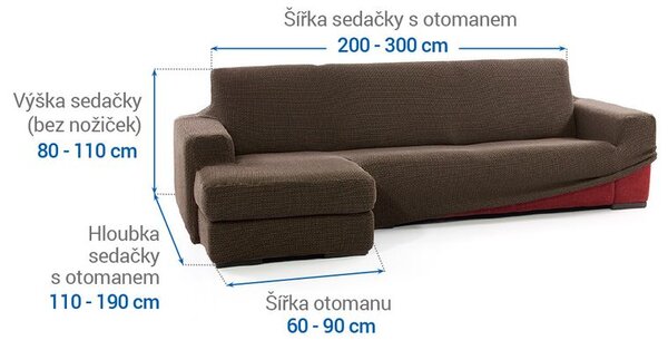 Huse care se întind foarte bine NIAGARA tutunului canapea cu otoman stânga (l. 200 - 300 cm)