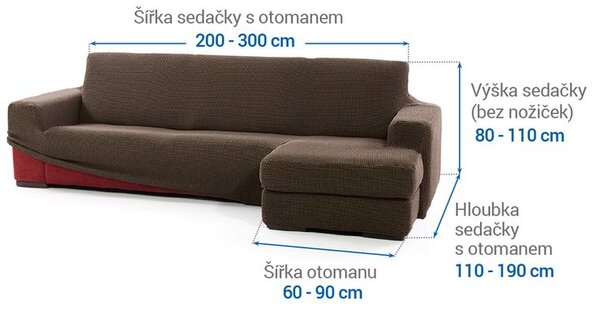 Huse care se întind foarte bine NIAGARA tutunului canapea cu otoman dreapta (l. 200 - 300 cm)