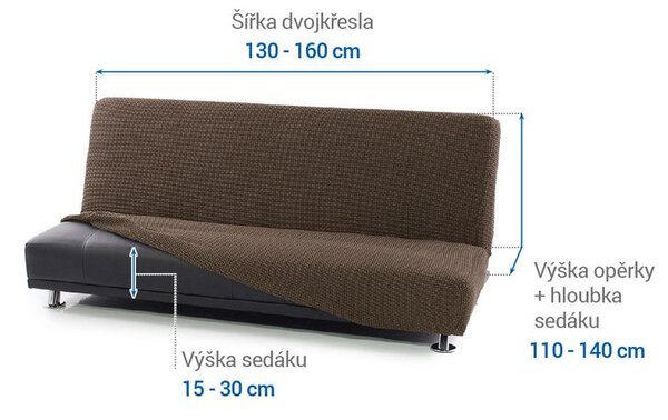 Huse care se întind foarte bine NIAGARA tutunului 2fotoliu cu manere de lemn (l. 130 - 160 cm)