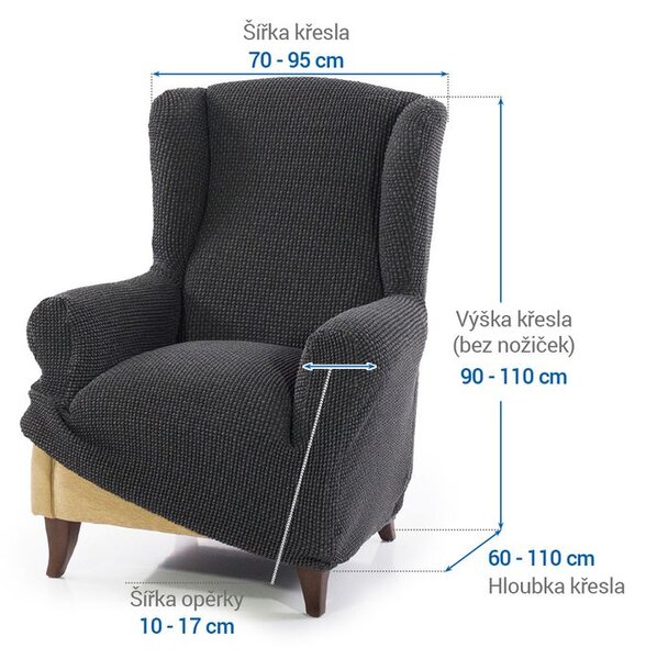 Huse care se întind foarte bine NIAGARA antracit fotoliu clasic (l. 70 - 95 cm)