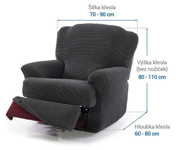 Huse care se întind foarte bine NIAGARA antracit fotoliu de relaxare (l. 70 - 90 cm)