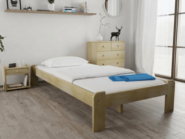 Pat de o persoana ADA 80x200 cm, pin Saltele: Fara saltea, Somiera pat: Fara somiera