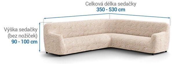 Huse bielastice BRILLANTE bej colțar (l. 350 - 530 cm)