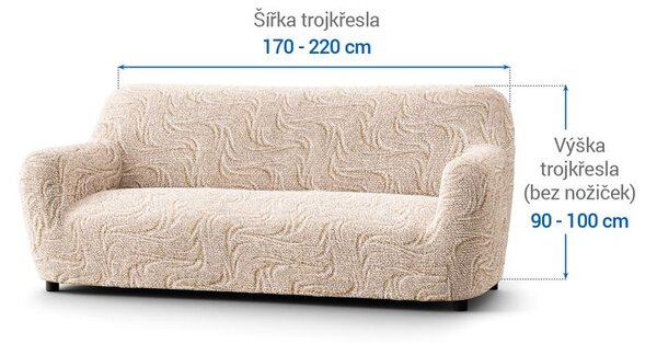 Huse bielastice BRILLANTE bej fotoliu triplu (l. 170 - 220 cm)
