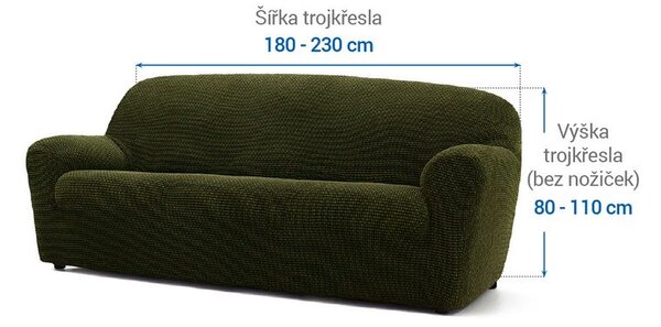 Huse care se întind foarte bine NIAGARA verzi fotoliu triplu (l. 180 - 230 cm)