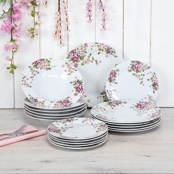 Set de farfurii din porţelan BEAUTY 18 buc