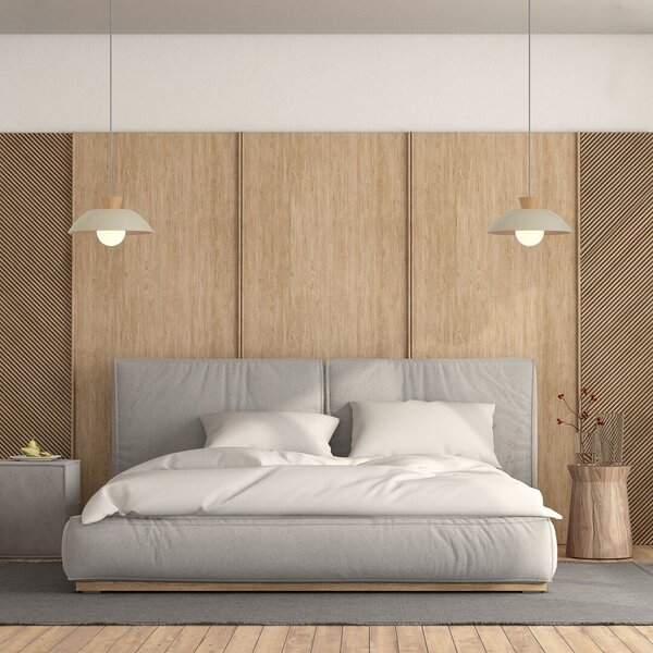 Rabalux Golnar lampă suspendată 1x5 W lemn-opal-bej 72230
