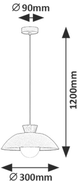 Rabalux Golnar lampă suspendată 1x5 W lemn-opal-bej 72230